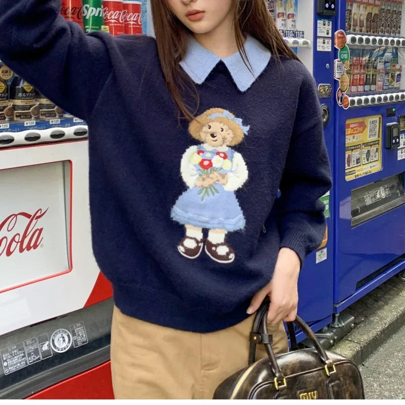 KHOSA CLOTHING™ Bear Polo Neck Sweater