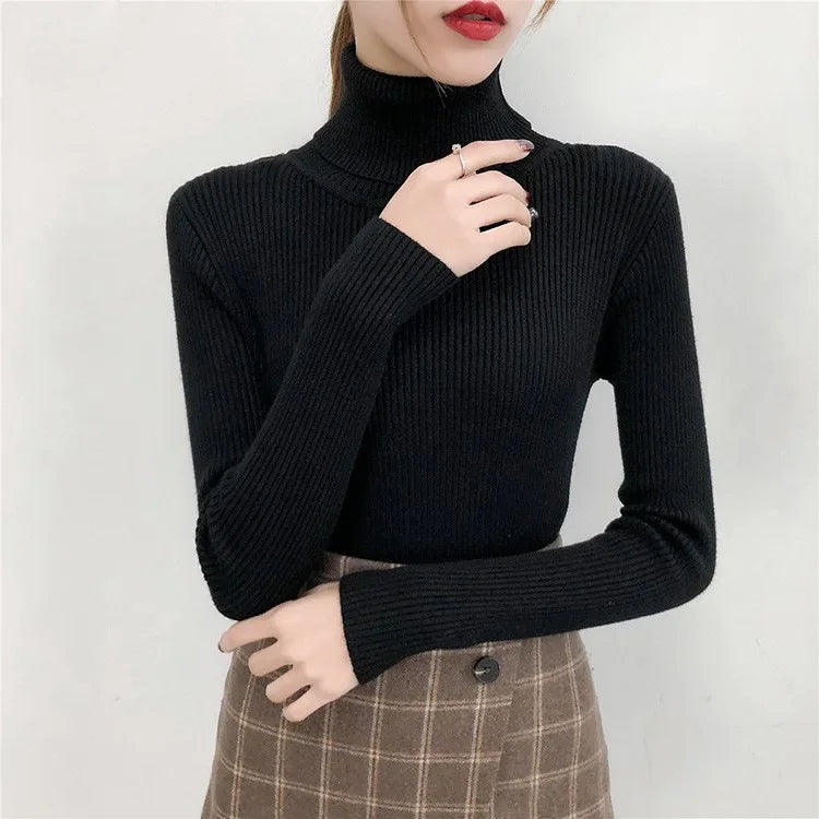 KHOSA CLOTHING™ Turtleneck Long Sleeve Jumper Top
