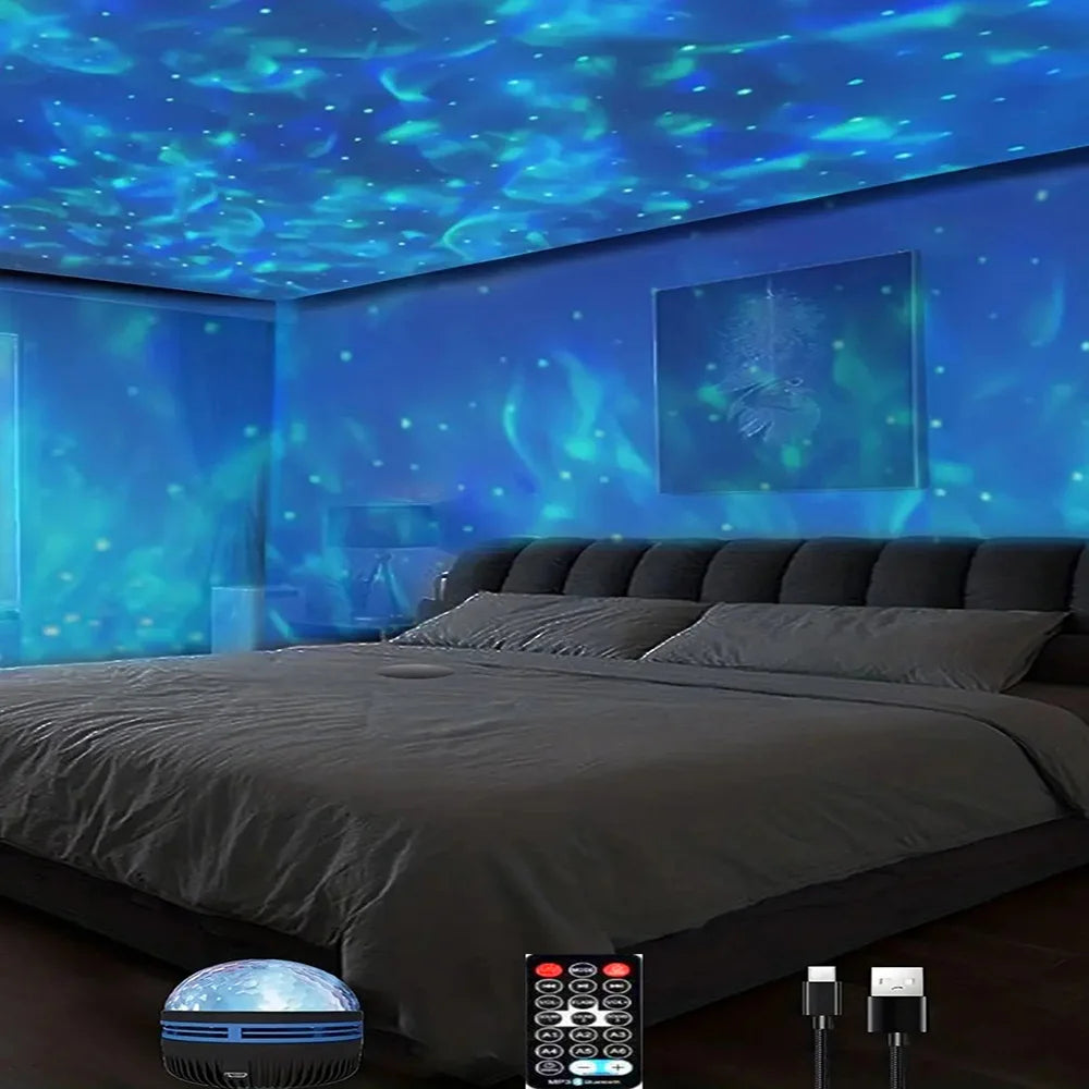 KHOSA CLOTHING™ Galaxy and Water Ocean Wave Projector For Bedroom