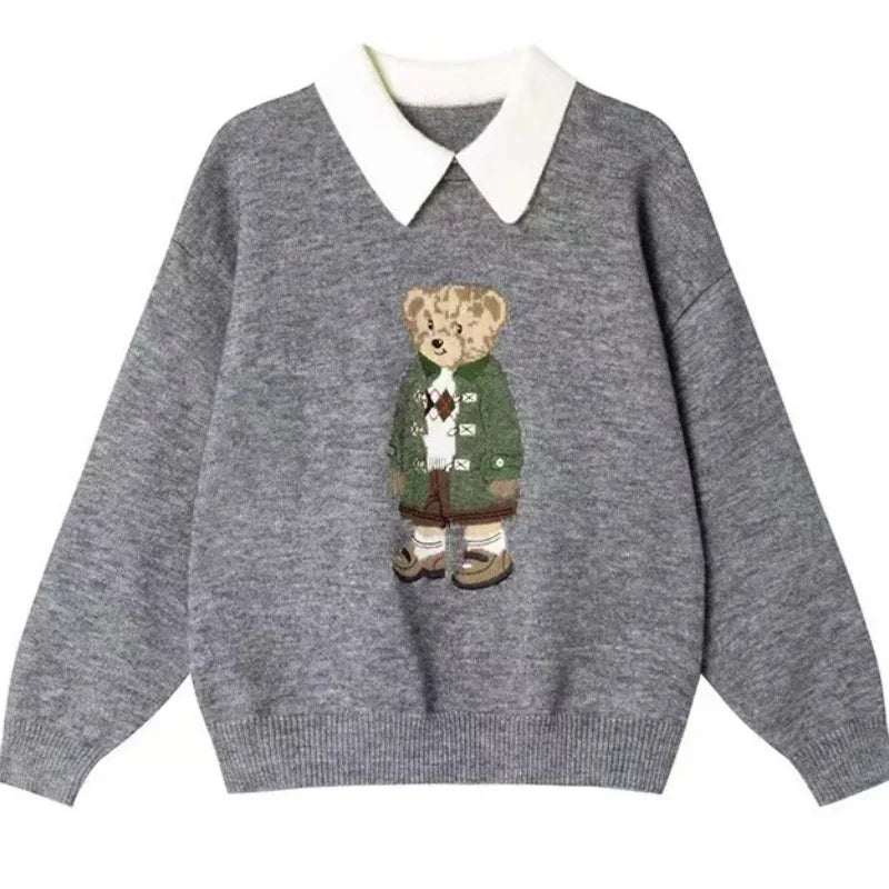 KHOSA CLOTHING™ Bear Polo Neck Sweater