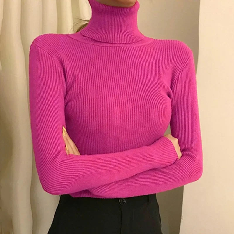 KHOSA CLOTHING™ Turtleneck Long Sleeve Jumper Top