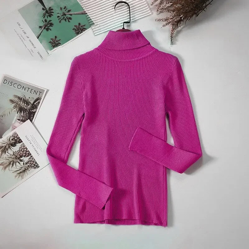 KHOSA CLOTHING™ Turtleneck Long Sleeve Jumper Top