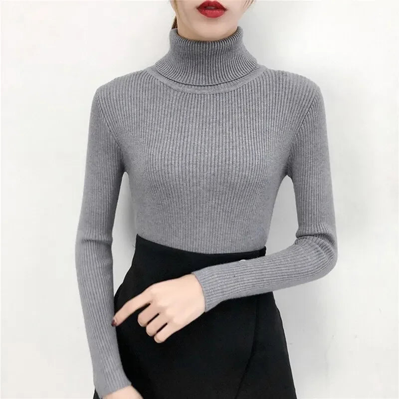 KHOSA CLOTHING™ Turtleneck Long Sleeve Jumper Top