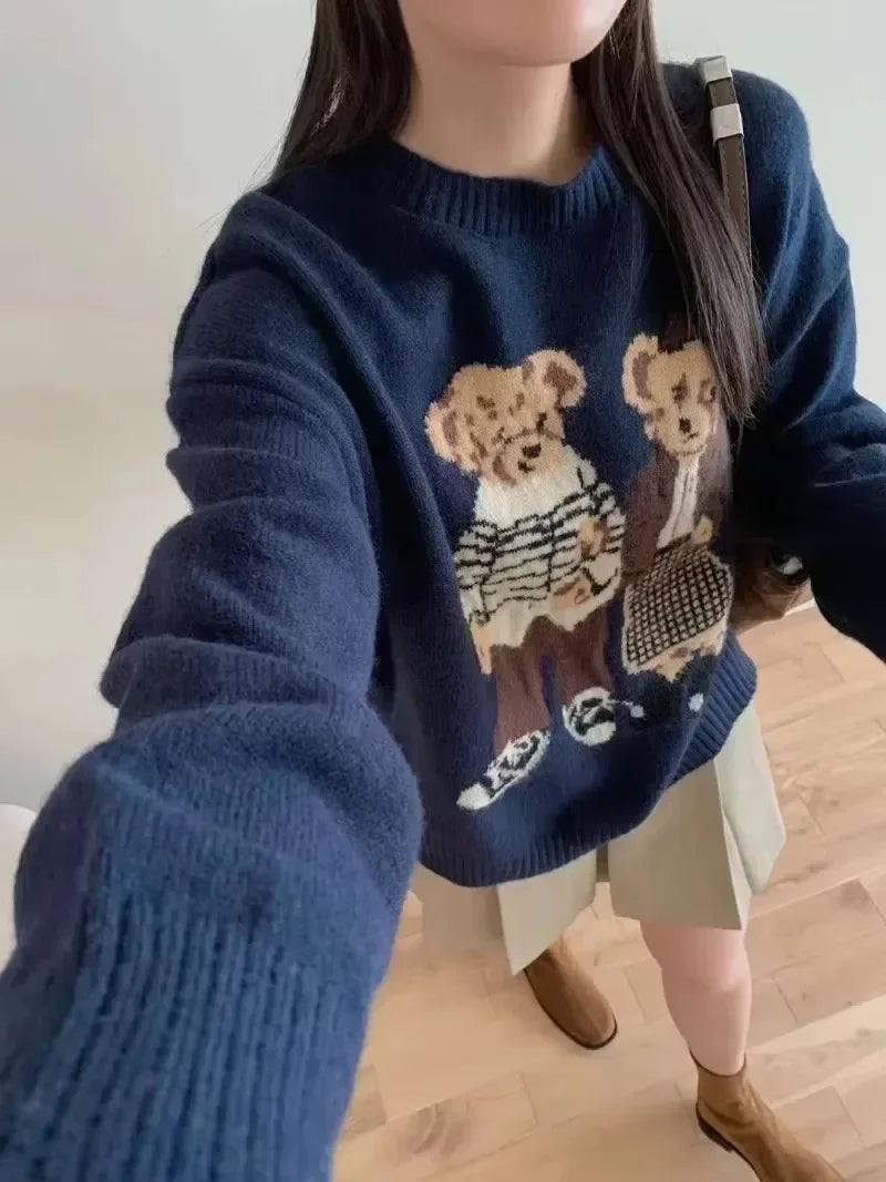 KHOSA CLOTHING™ Bear Polo Neck Sweater