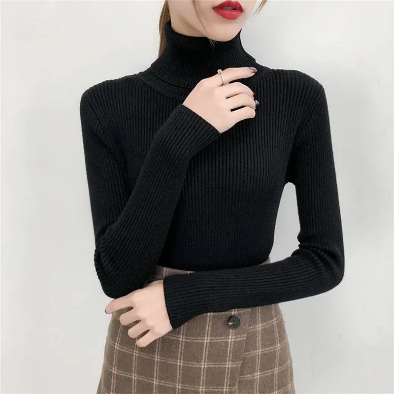 KHOSA CLOTHING™ Turtleneck Long Sleeve Jumper Top