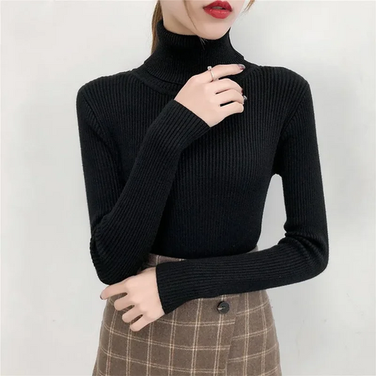 KHOSA CLOTHING™ Turtleneck Long Sleeve Jumper Top