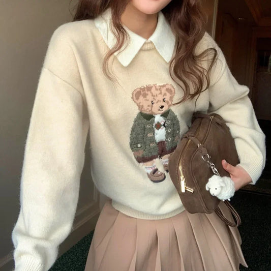 KHOSA CLOTHING™ Bear Polo Neck Sweater